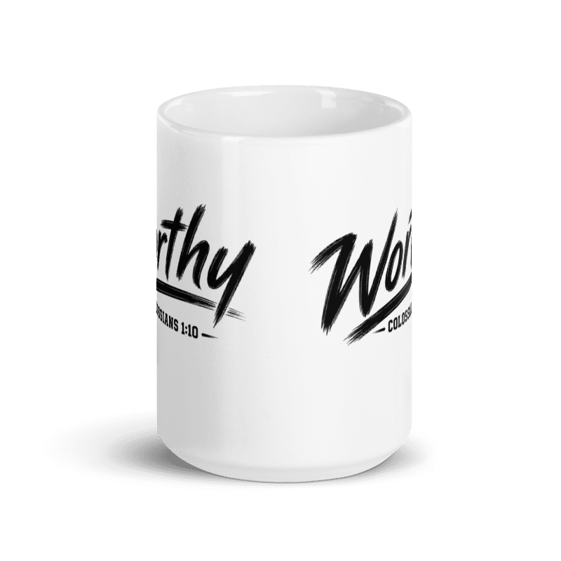 Worthy Colossians 1:10 15 oz Christian Coffee Mug | Black or White