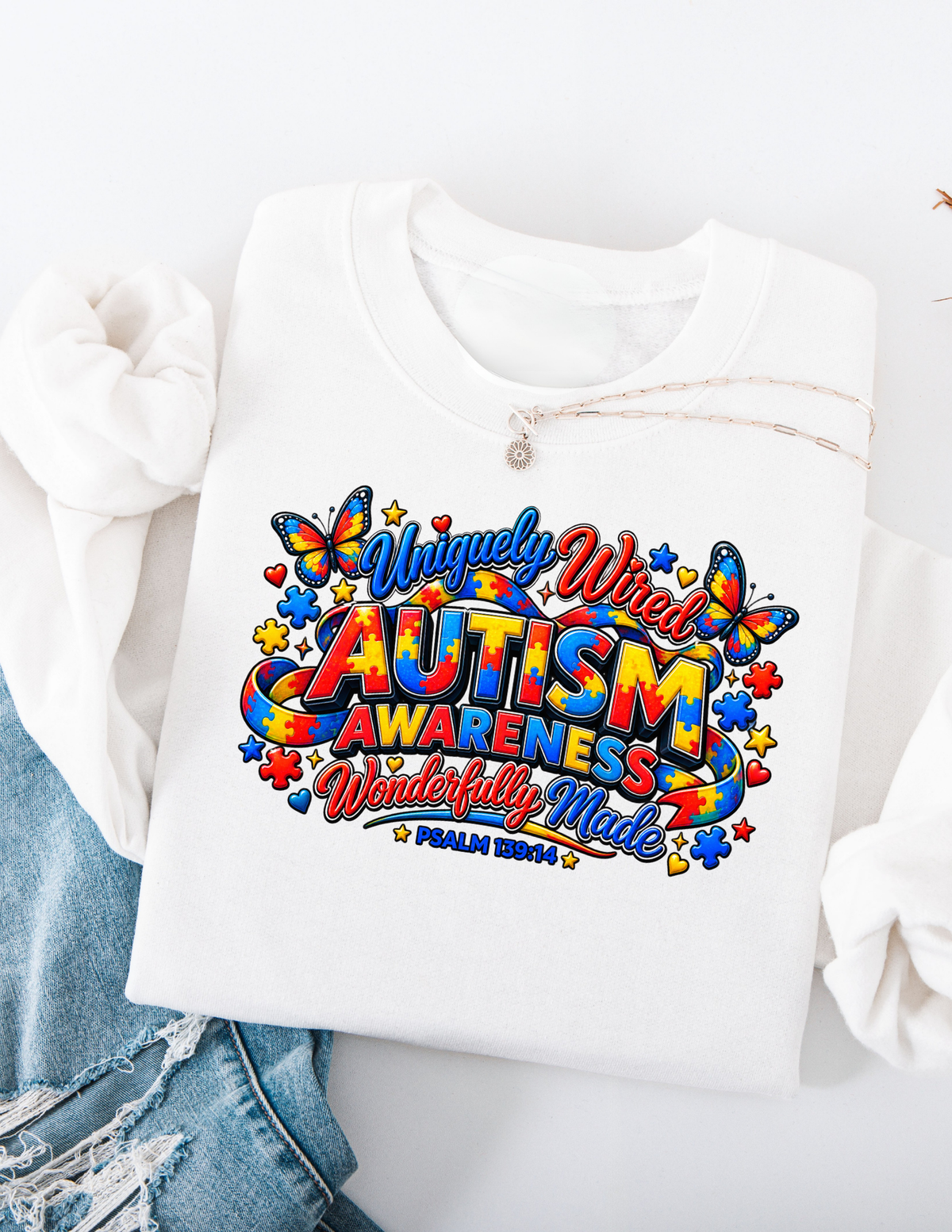 Autism Awareness Sweatshirt - Uniquely Wired Wonderfully Made