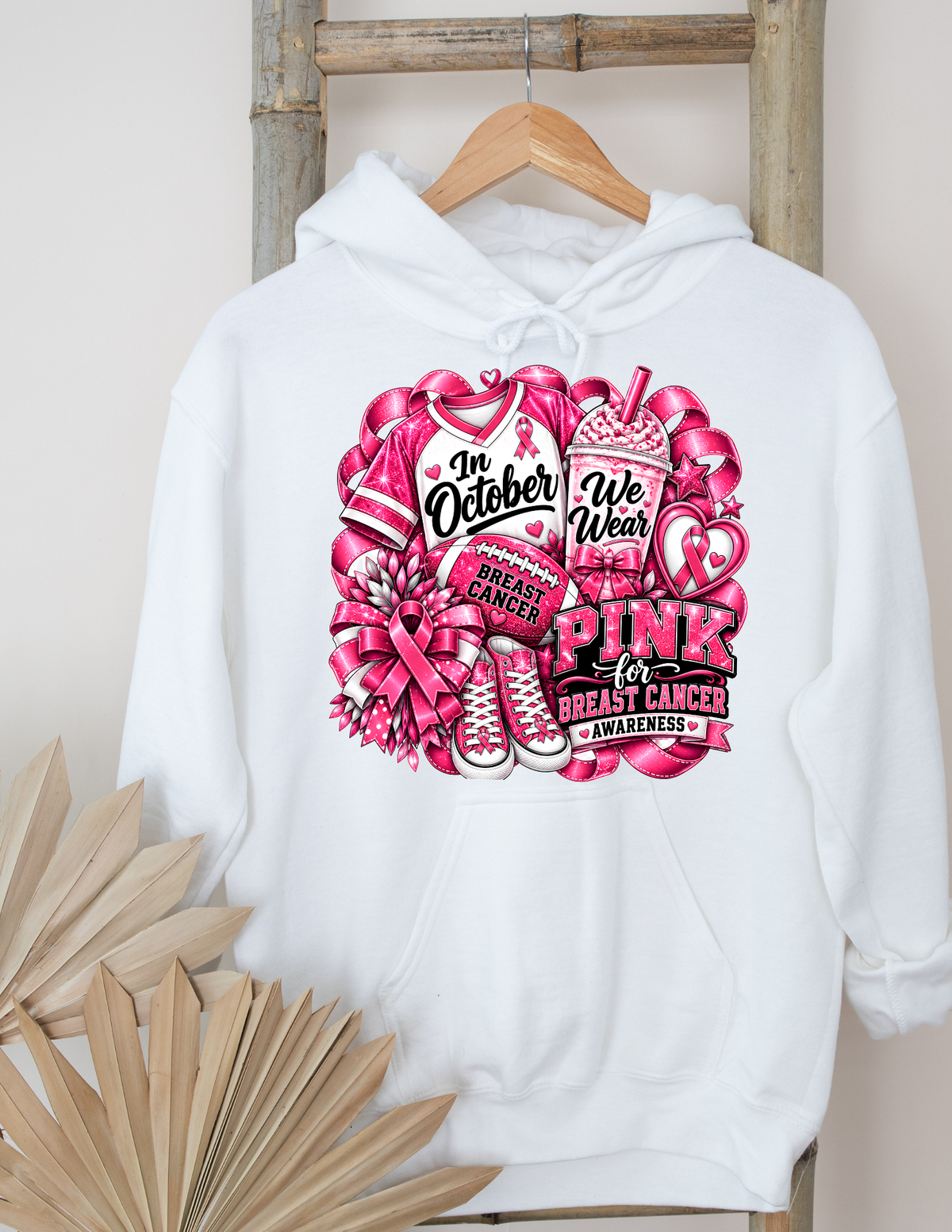 In October We Wear Pink Breast Cancer Awareness Hoodie