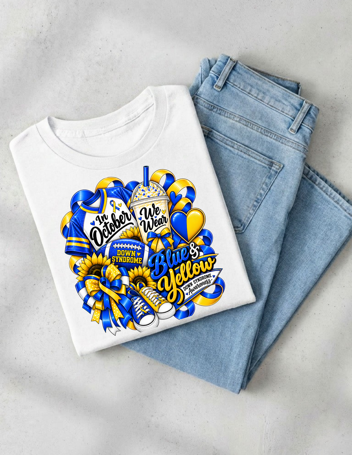 Down Syndrome Awareness Blue & Yellow Long Sleeve Shirt