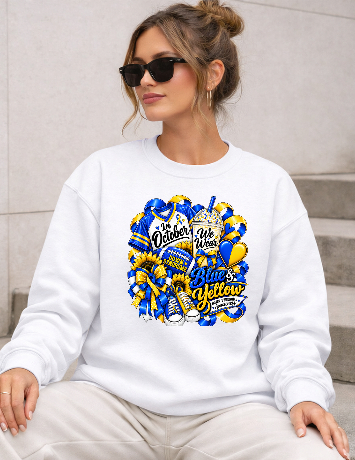 Down Syndrome Awareness Blue & Yellow Sweatshirt