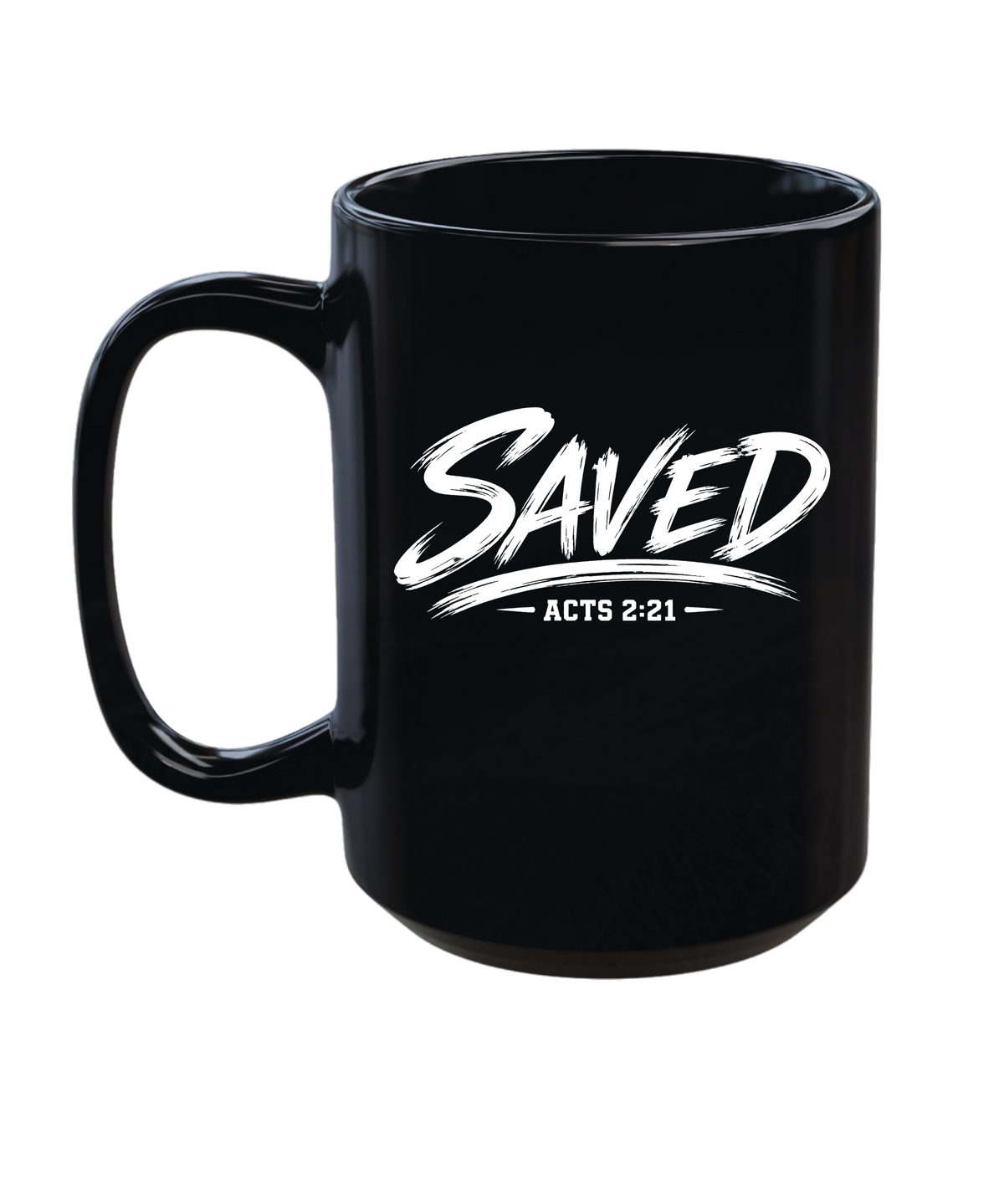 Saved Acts 2:21 Christian 15 oz Coffee Mug | Faith Gift