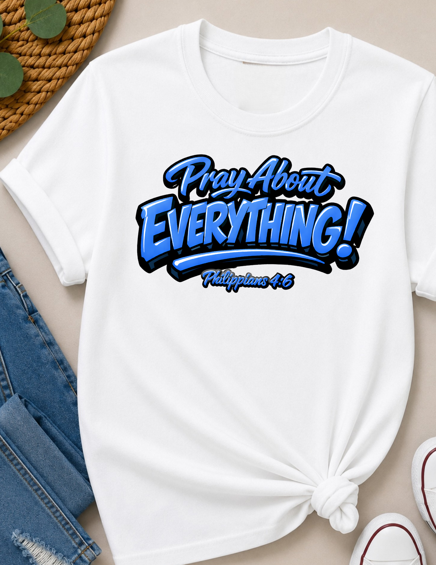 Pray About Everything Christian T-Shirt | Philippians 4:6 Faith Shirt