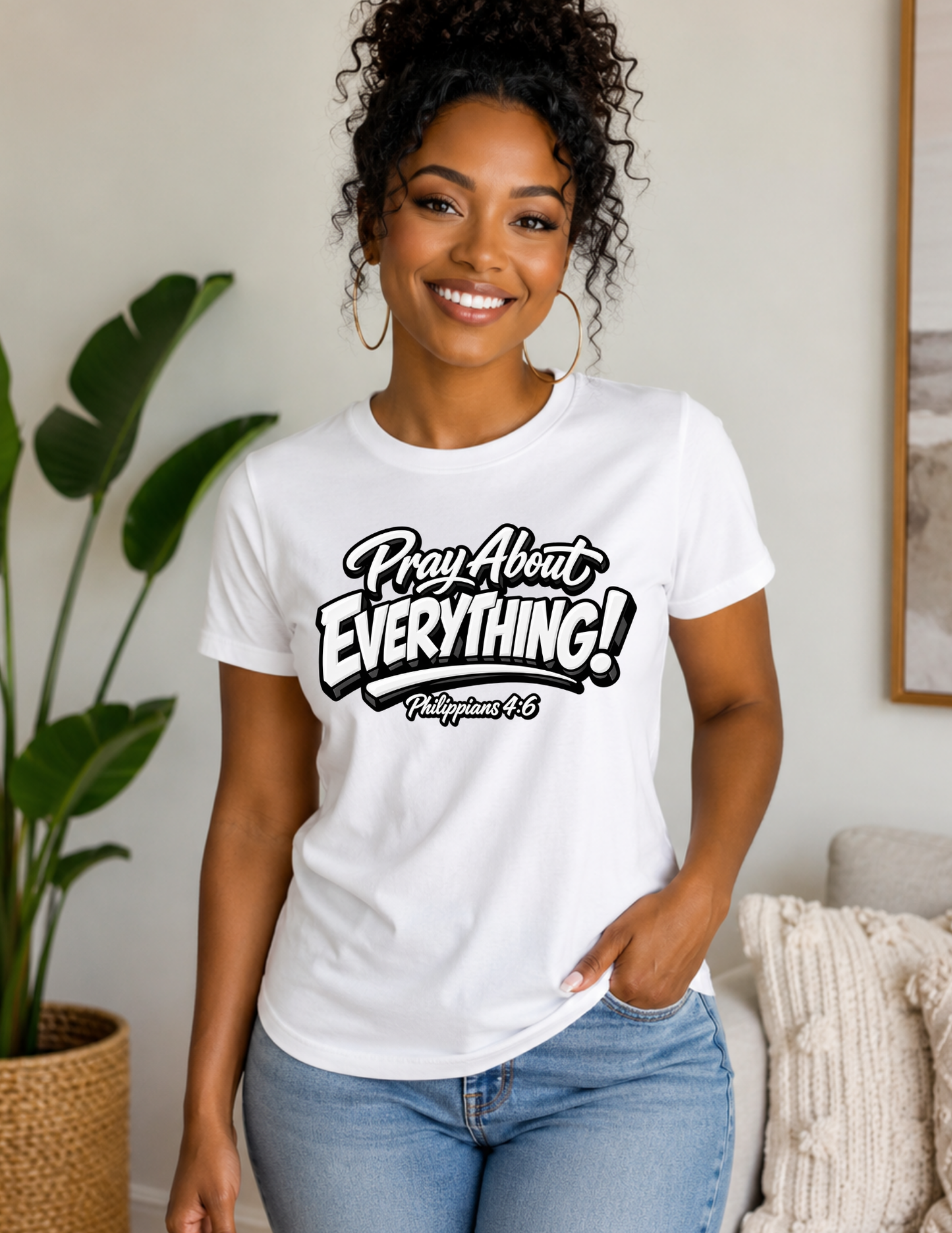 Pray About Everything Christian T-Shirt | Philippians 4:6 Faith Shirt