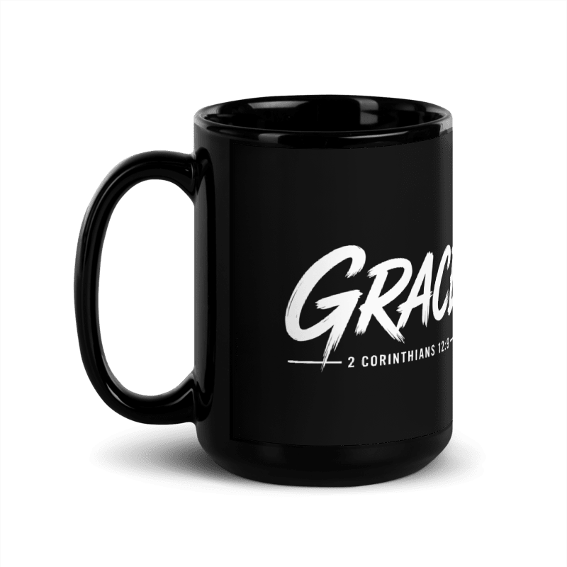 Grace 2 Corinthians 12:9 15 oz Christian Coffee Mug | Black or White