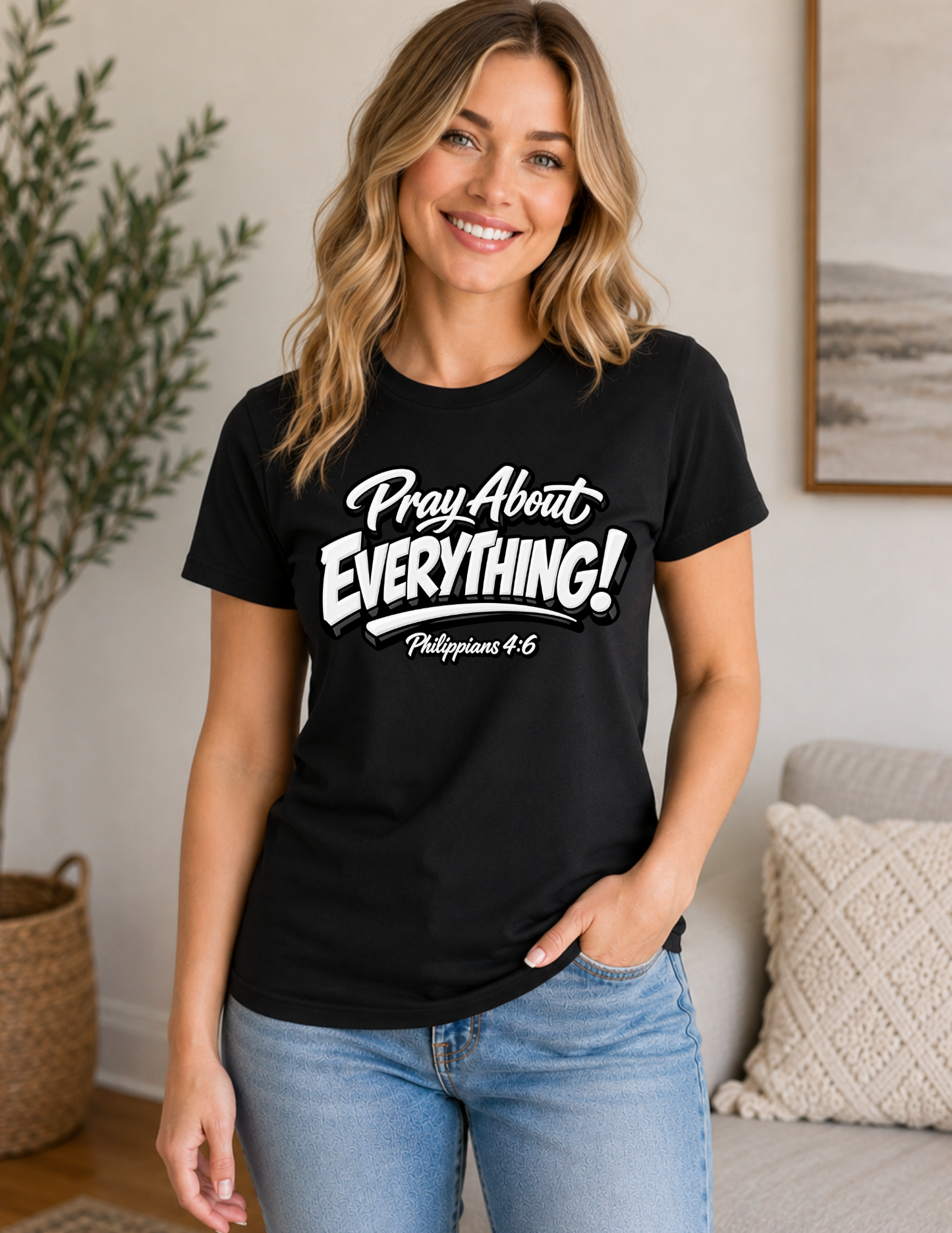Pray About Everything Christian T-Shirt | Philippians 4:6 Faith Shirt
