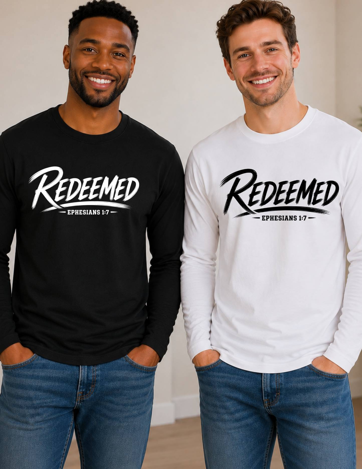 REDEEMED Christian Long Sleeve Shirt | Faith & Inspiration