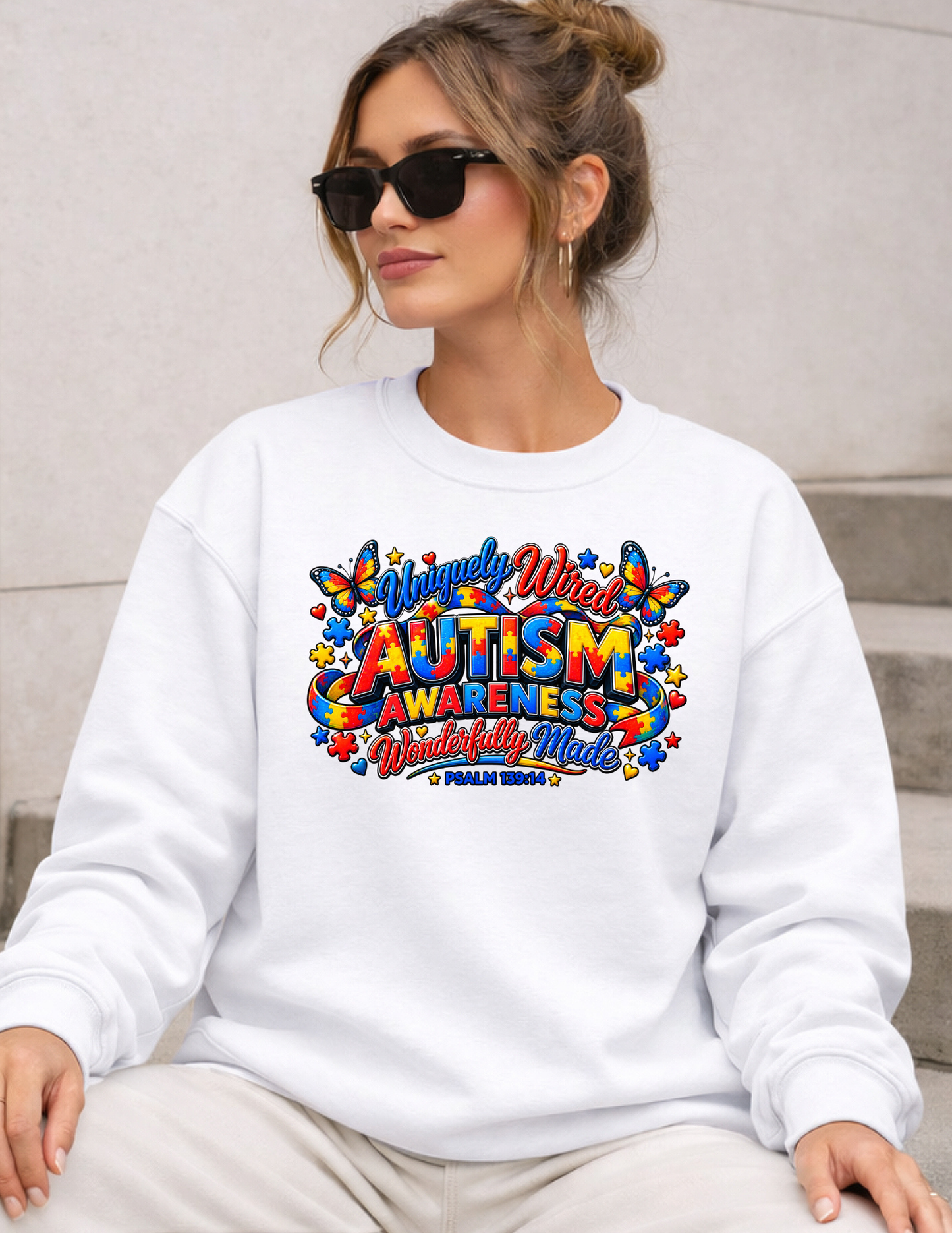 Autism Awareness Sweatshirt - Uniquely Wired Wonderfully Made