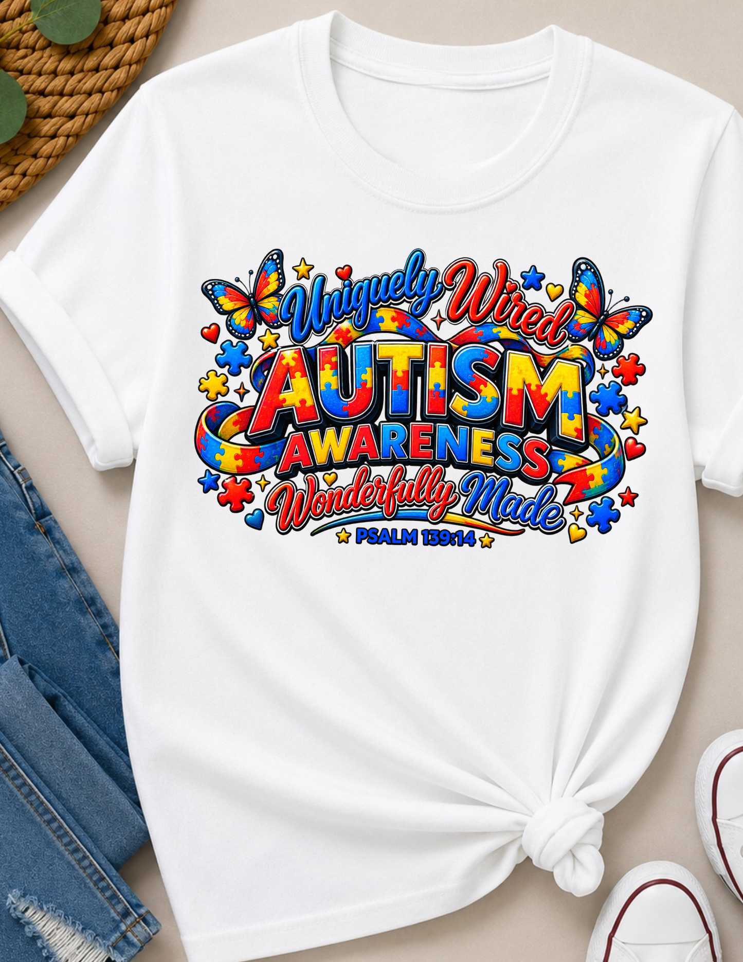 Autism Awareness T-Shirt - Uniquely Wired Wonderfully Made