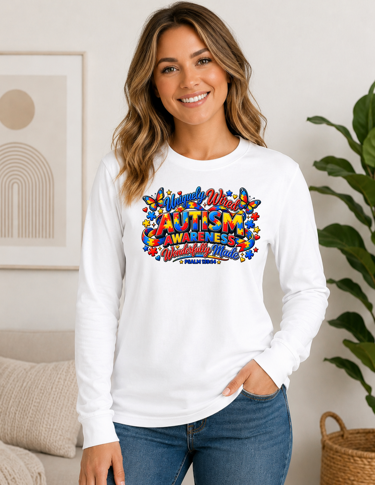 Autism Long Sleeve Shirt - Uniquely Wired Wonderfully Made
