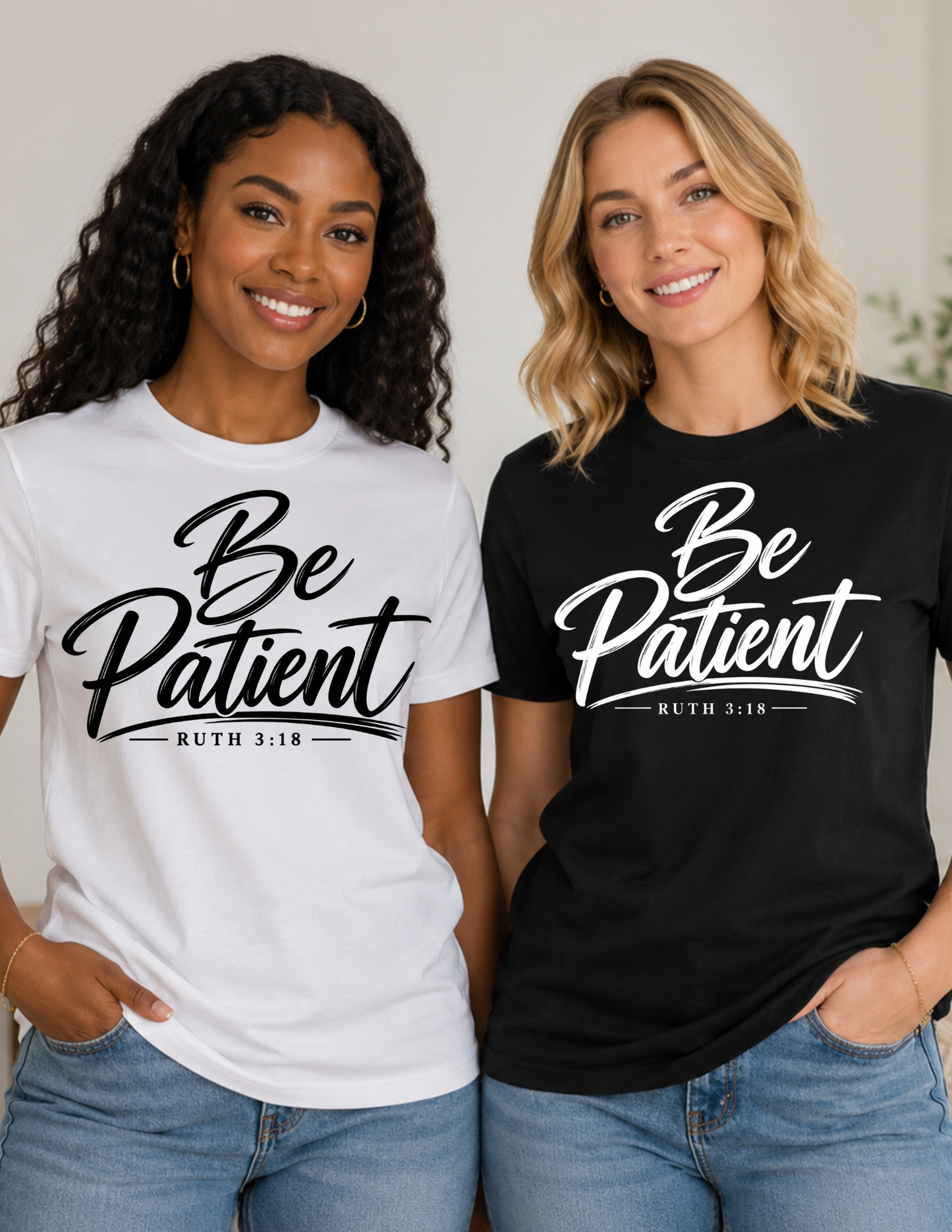 Be Patient Ruth 3:18 Christian T-Shirt