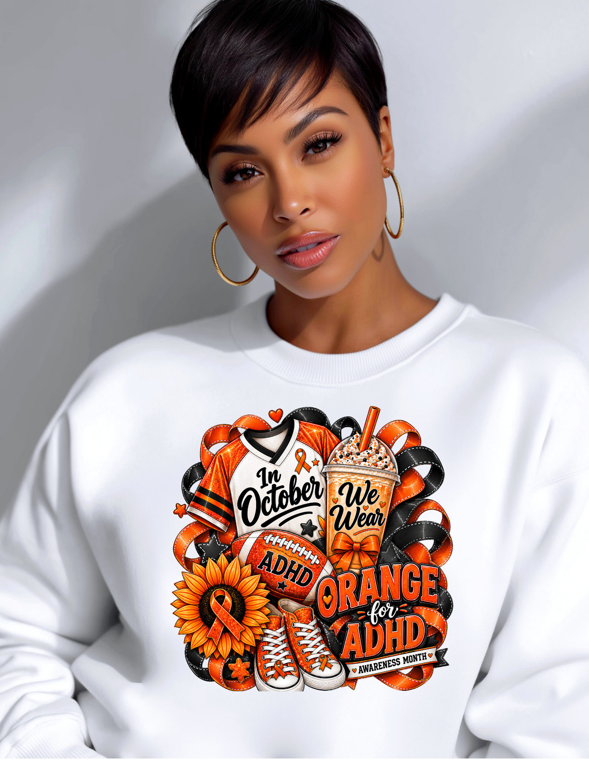 ADHD Awareness Sweatshirt - In October We Wear Orange