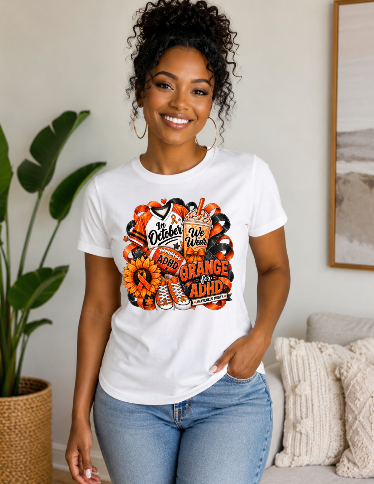 In October We Wear Orange ADHD Awareness T-Shirt