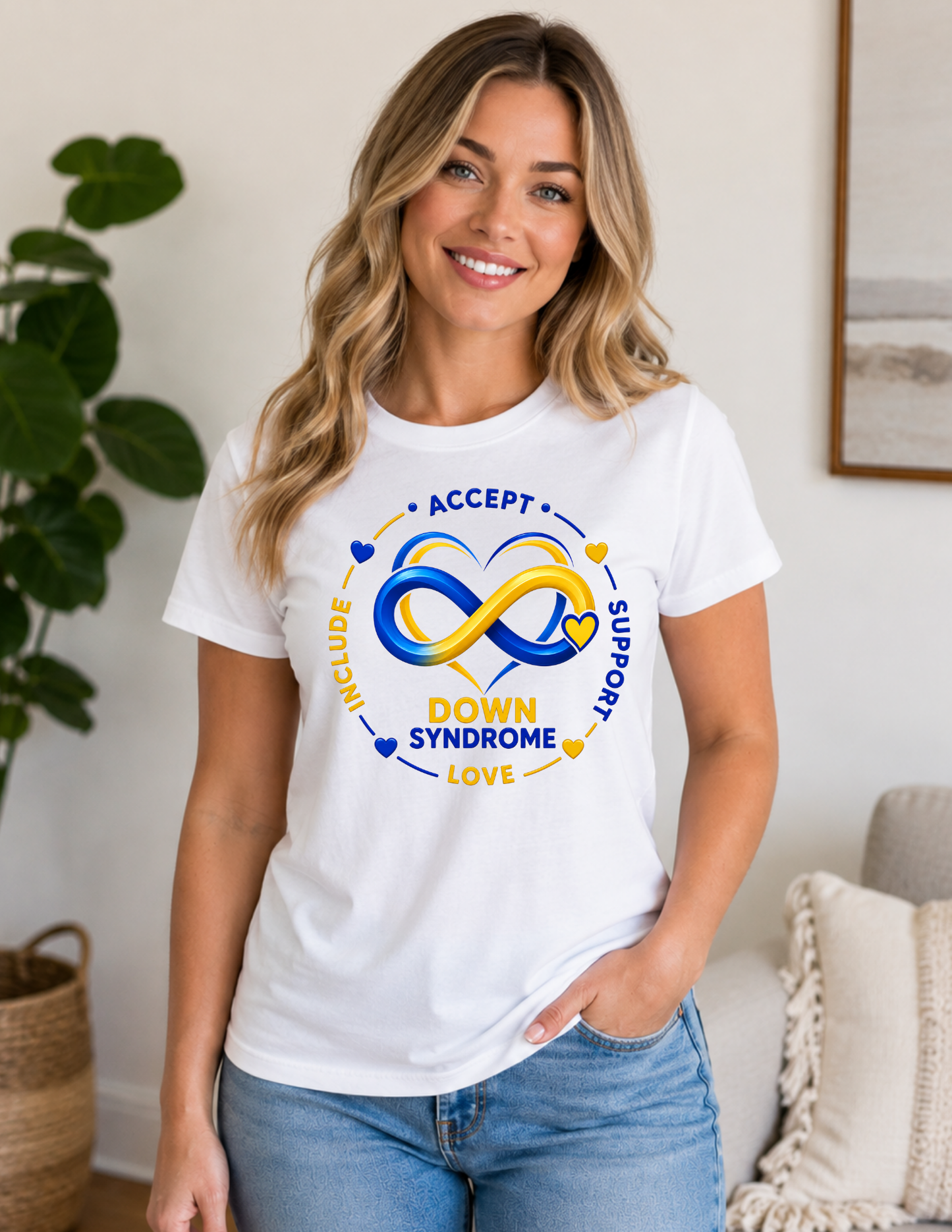 Down Syndrome Awareness T-Shirt - Accept Include Support Love