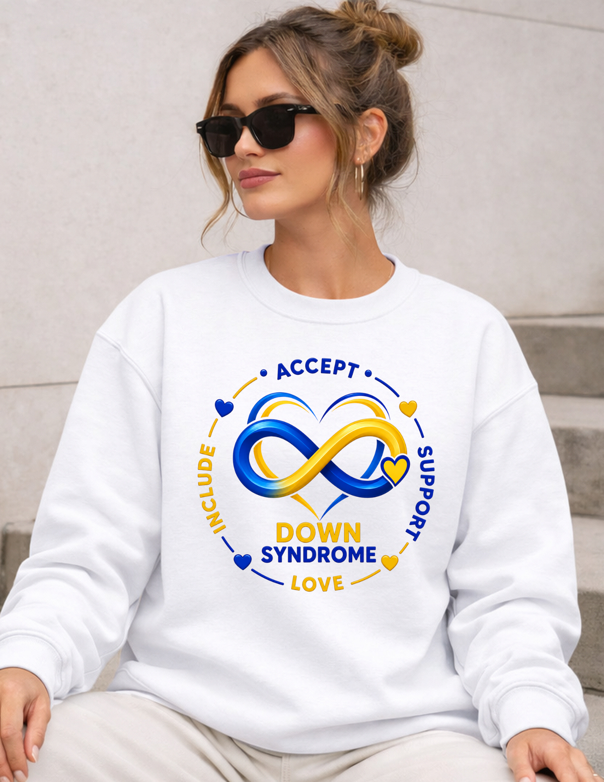 Down Syndrome Awareness Sweatshirt - Accept Include Support Love