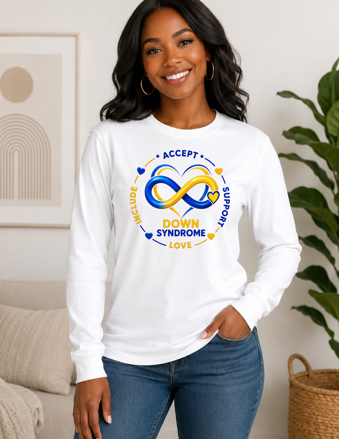 Down Syndrome Long Sleeve Shirt - Accept Include Support Love
