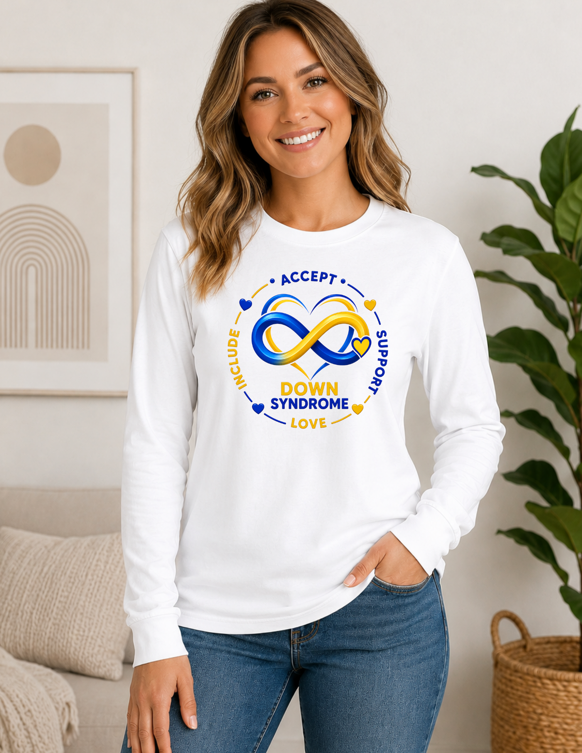 Down Syndrome Long Sleeve Shirt - Accept Include Support Love