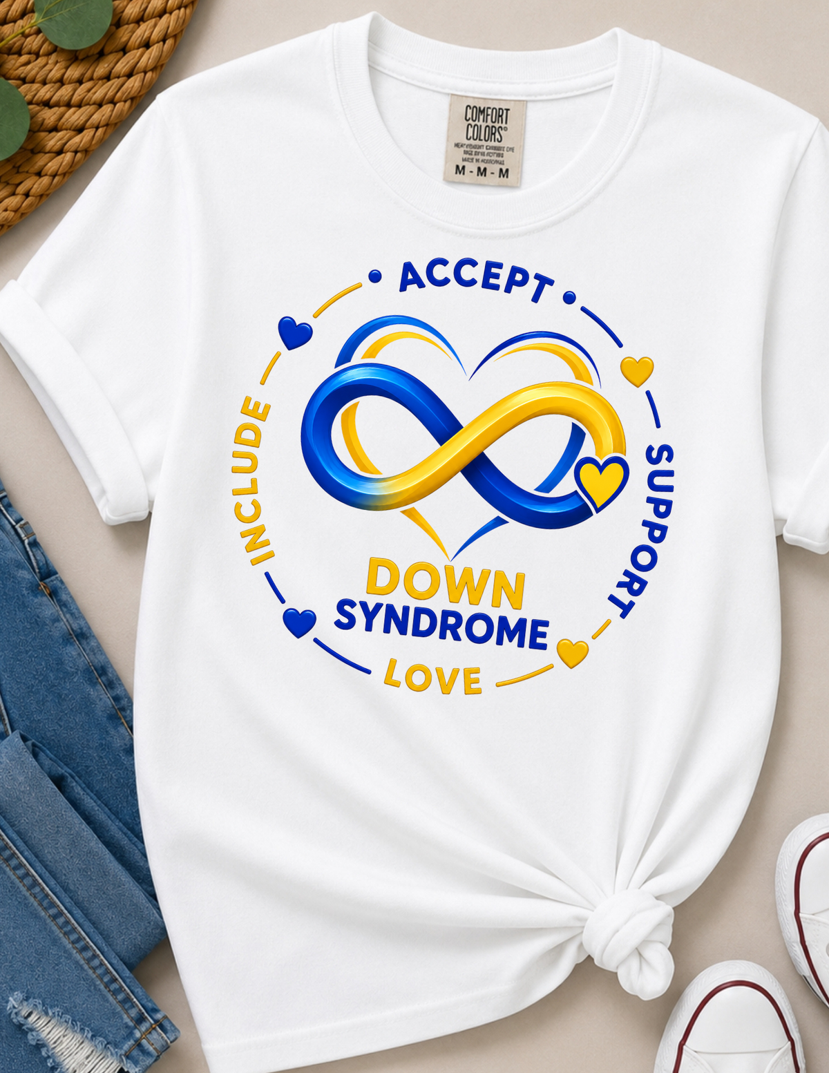 Down Syndrome Awareness T-Shirt - Accept Include Support Love