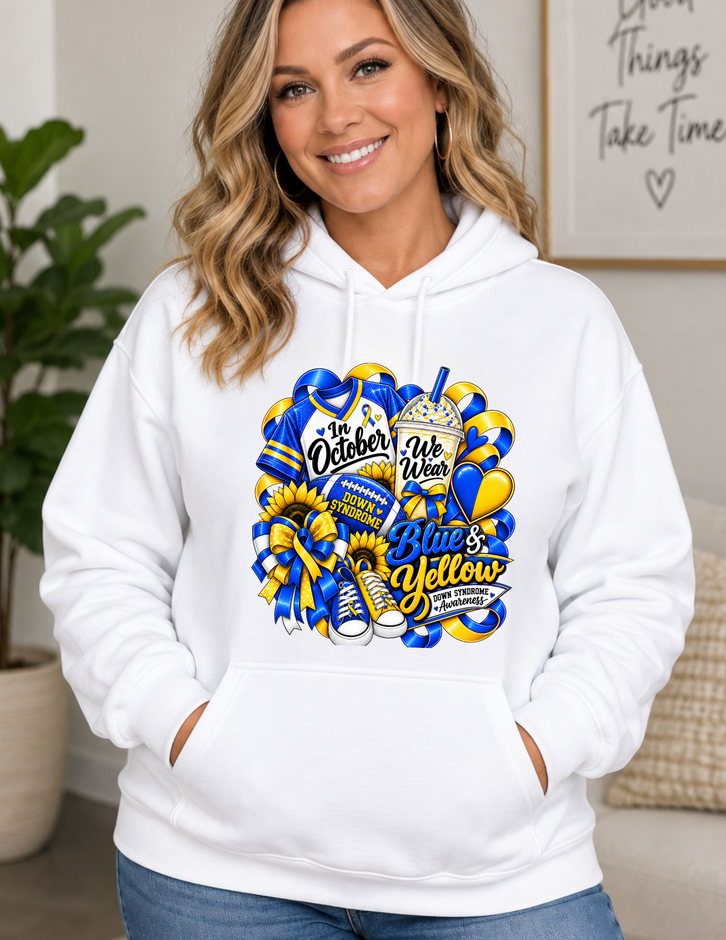 Down Syndrome Awareness Blue & Yellow Hoodie