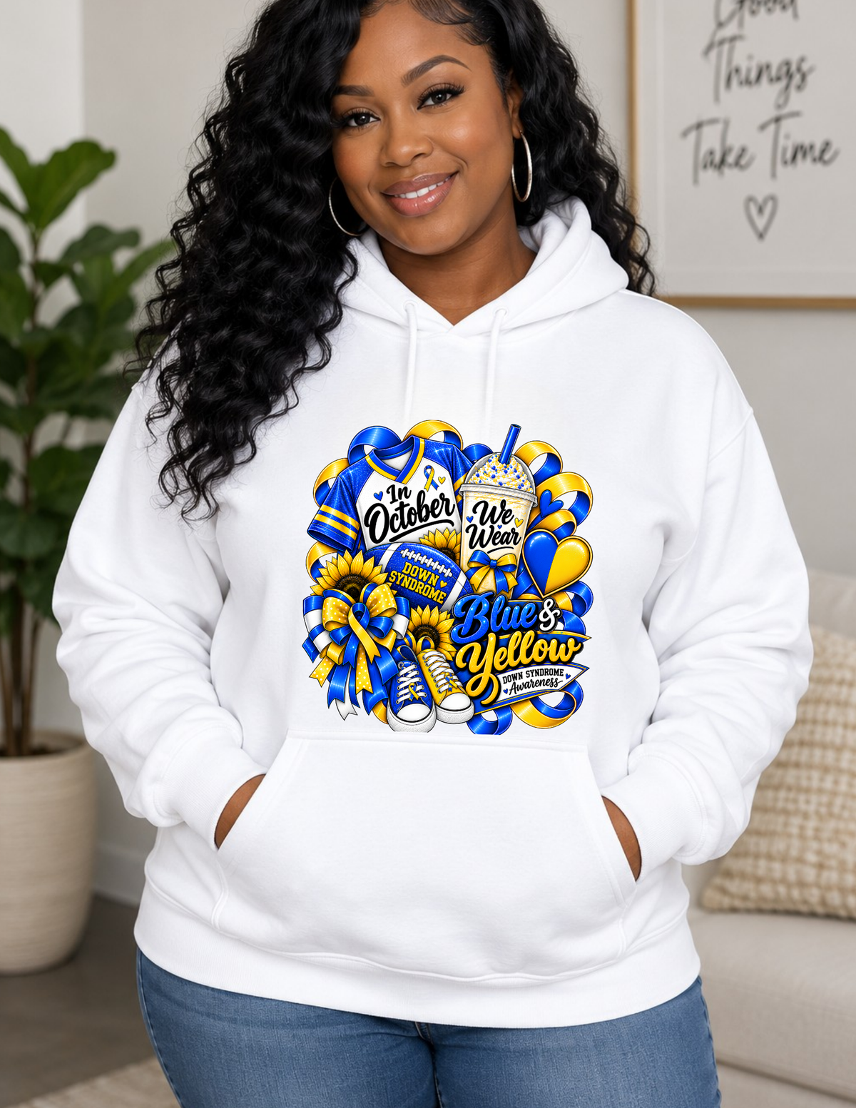 Down Syndrome Awareness Blue & Yellow Hoodie