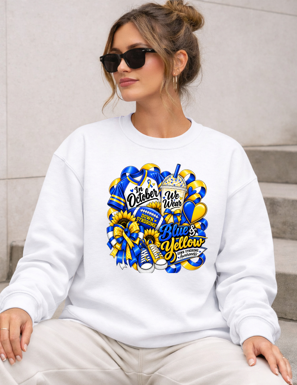 Down Syndrome Awareness Blue & Yellow Sweatshirt