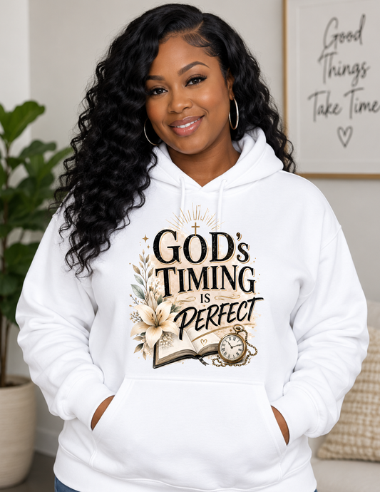 God’s Timing Is Perfect Christian Faith Hoodie