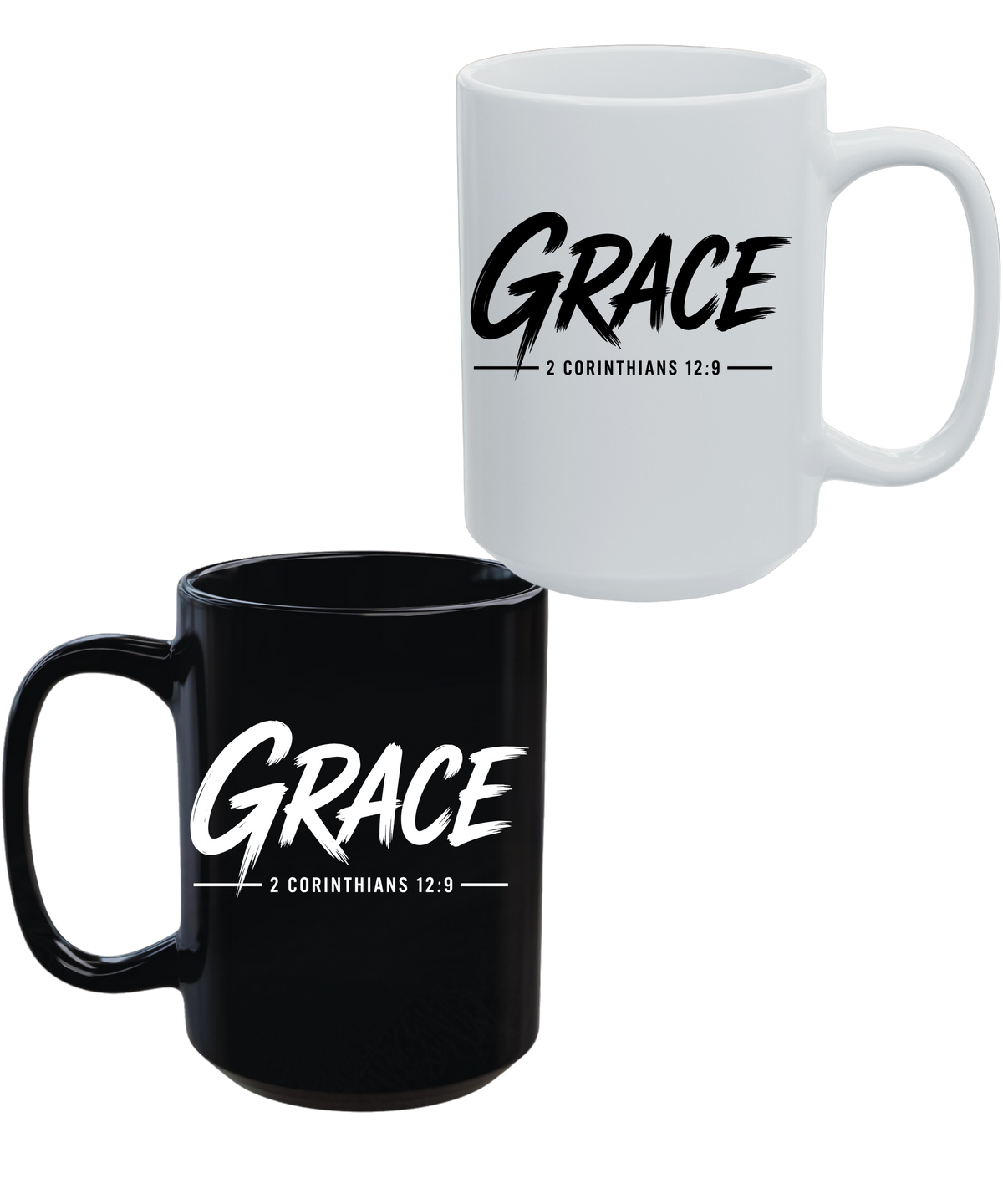 Grace 2 Corinthians 12:9 15 oz Christian Coffee Mug | Black or White