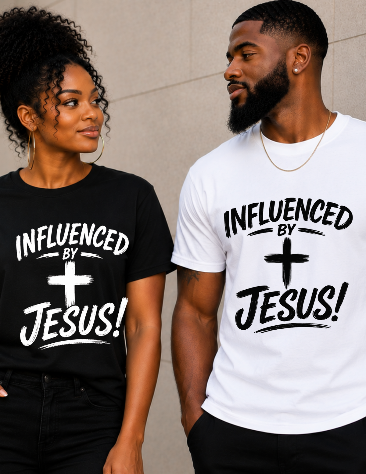 Influenced By Jesus Christian T-Shirt | Faith Graphic Tee