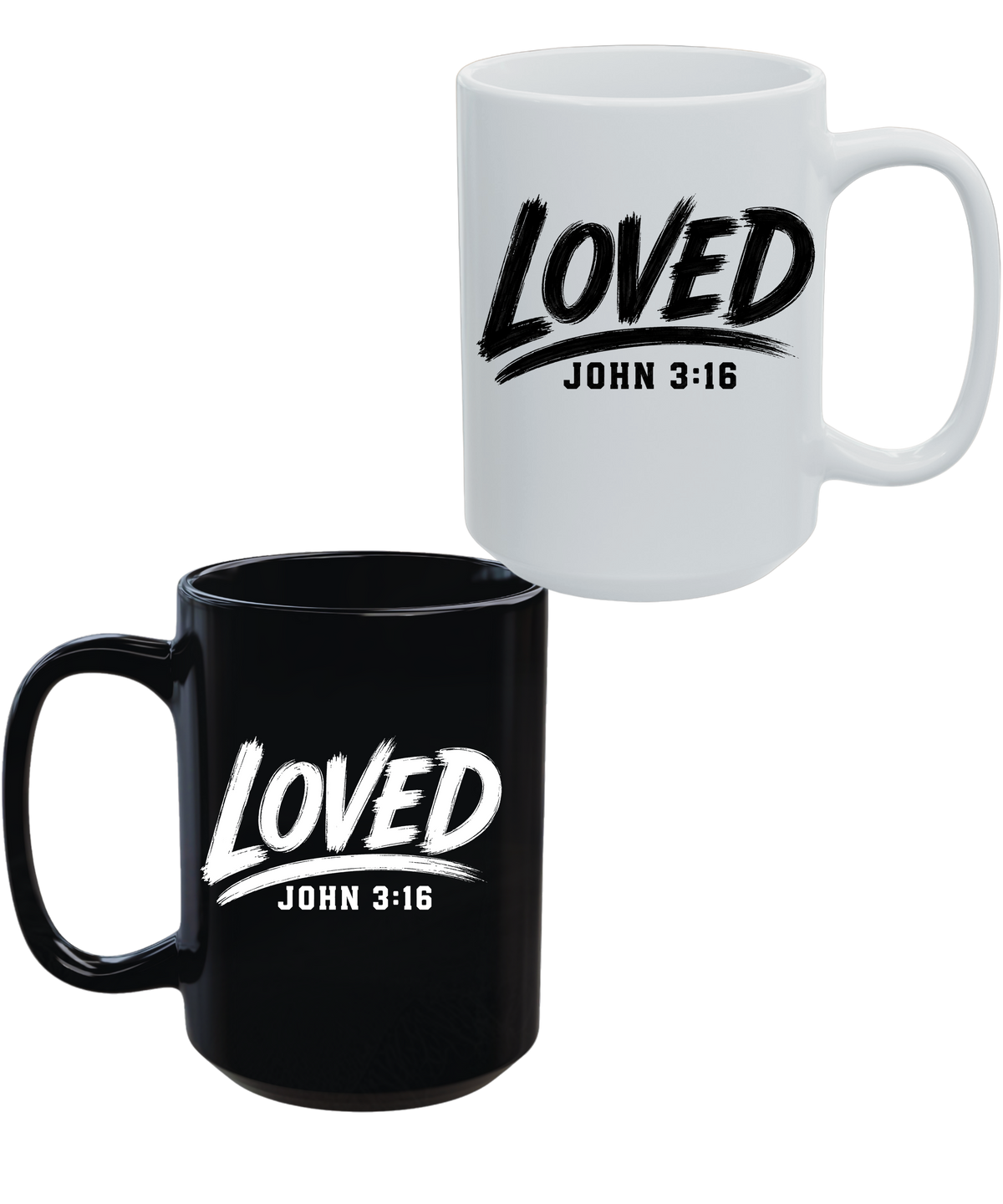 Loved John 3:16 15 oz Christian Coffee Mug | Black or White