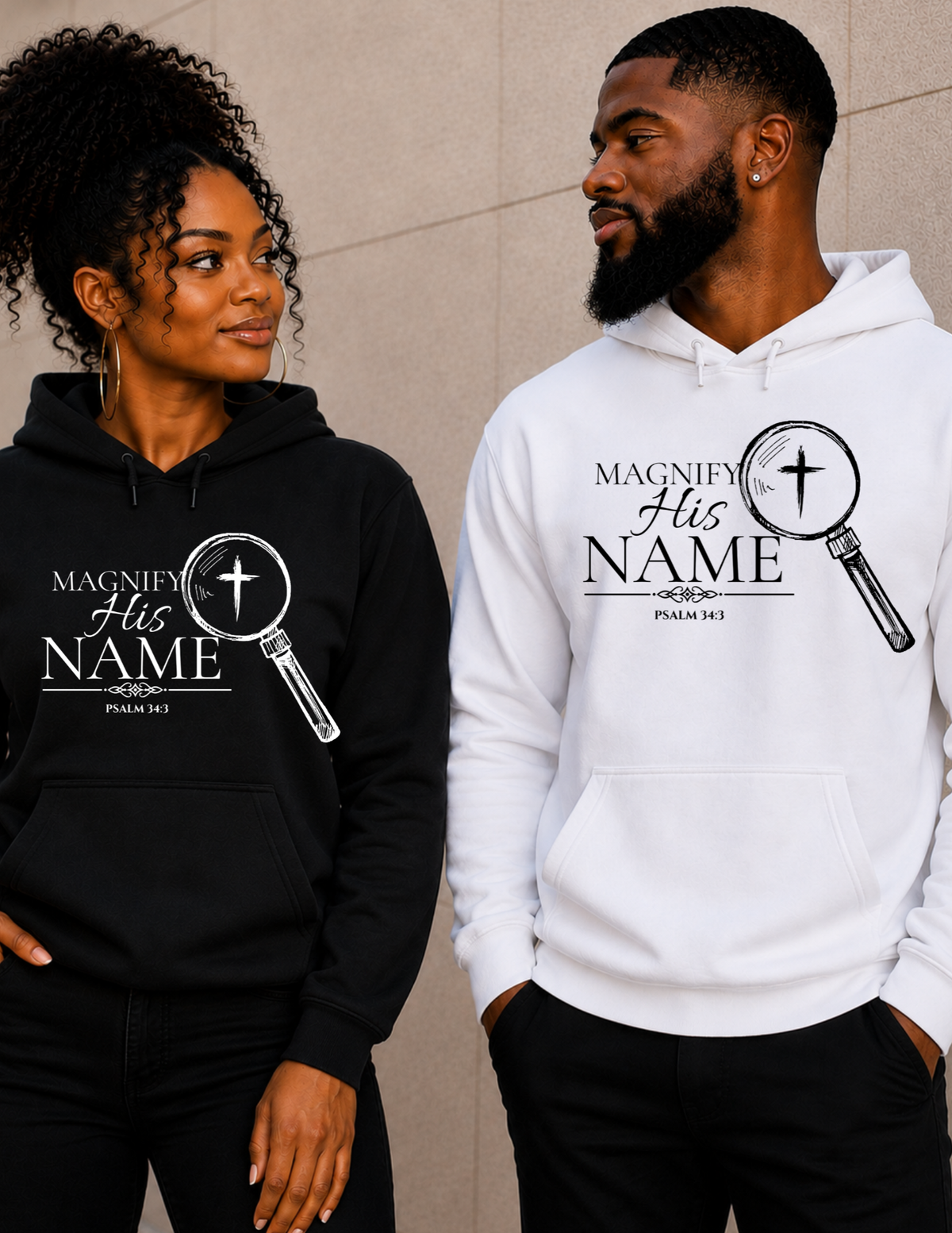 Magnify His Name Psalm 34:3 Christian Hoodie