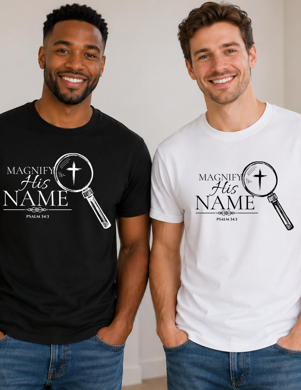 Magnify His Name Psalm 34:3 Christian T-Shirt | Faith Graphic Tee
