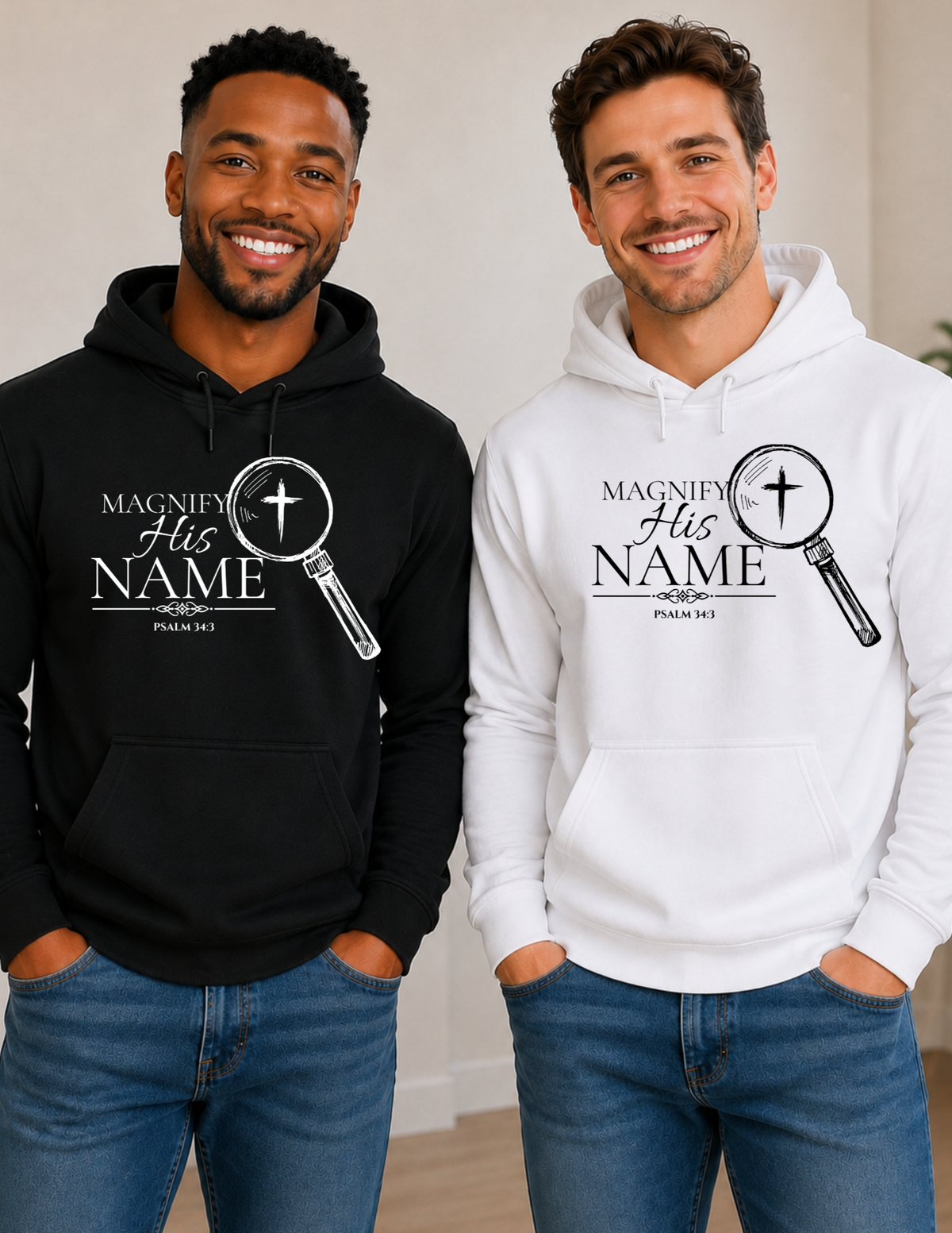Magnify His Name Psalm 34:3 Christian Hoodie