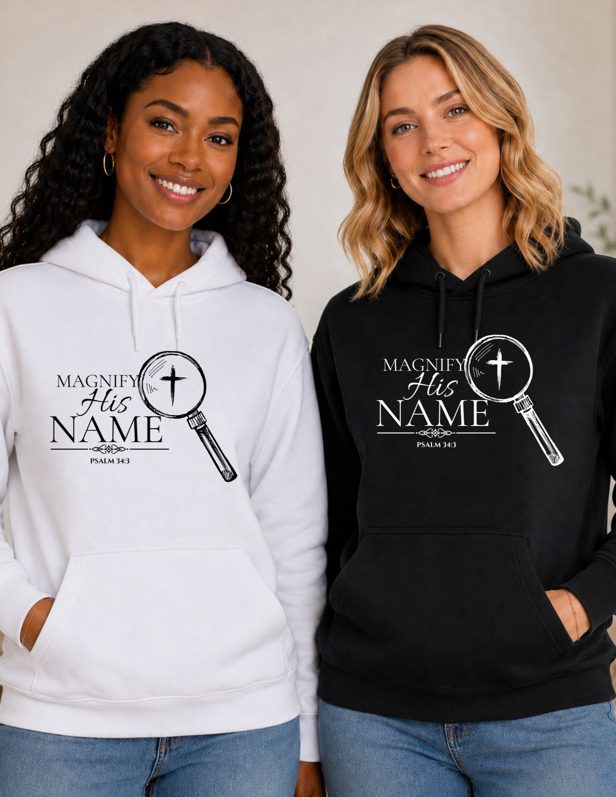 Magnify His Name Psalm 34:3 Christian Hoodie