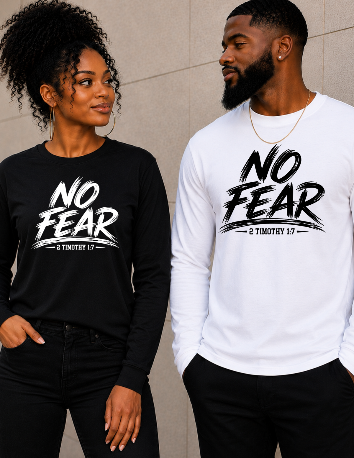 No Fear Psalm 23:4 Christian Long Sleeve Shirt
