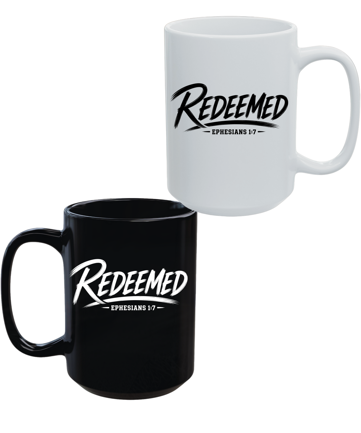 Redeemed Ephesians 1:7 15 oz Christian Coffee Mug | Black or White