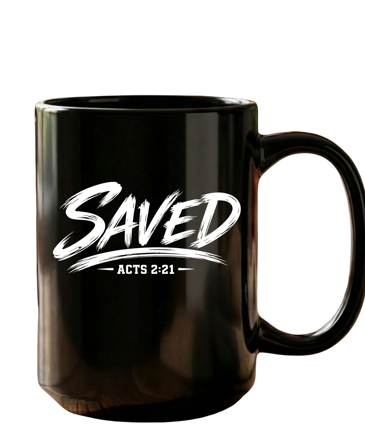 Saved Acts 2:21 Christian 15 oz Coffee Mug | Faith Gift