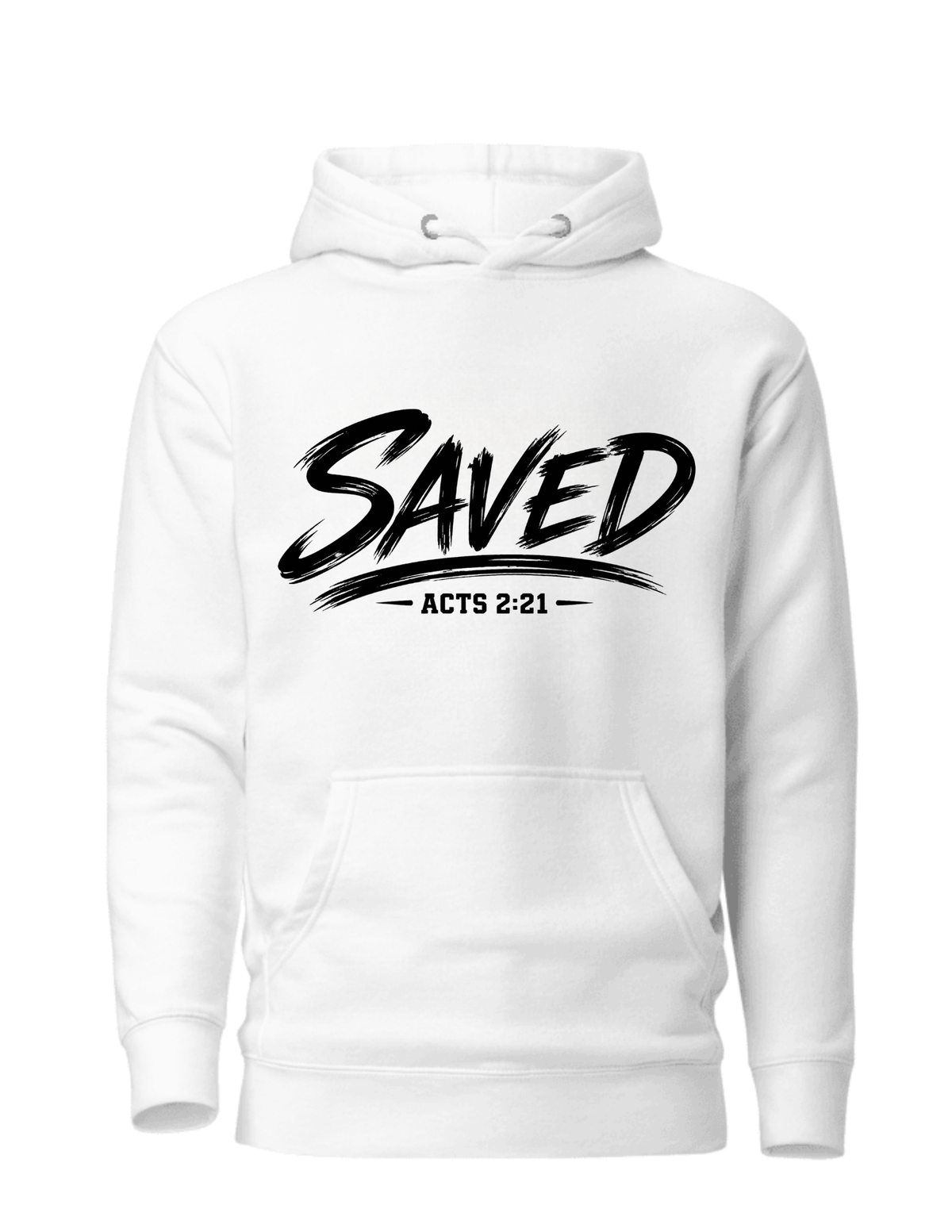 Saved Acts 2:21 Christian Hoodie | Black & White Faith Sweatshirt