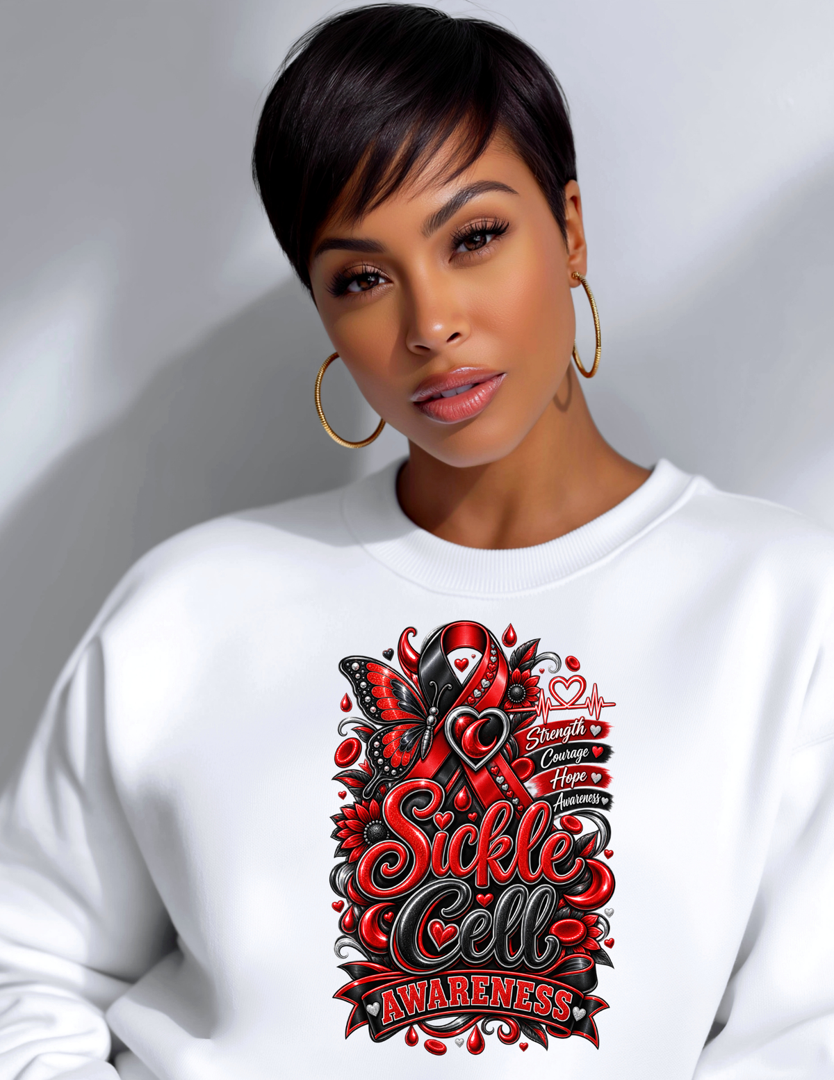 Sickle Cell Awareness - Strength Courage Hope Sweatshirt