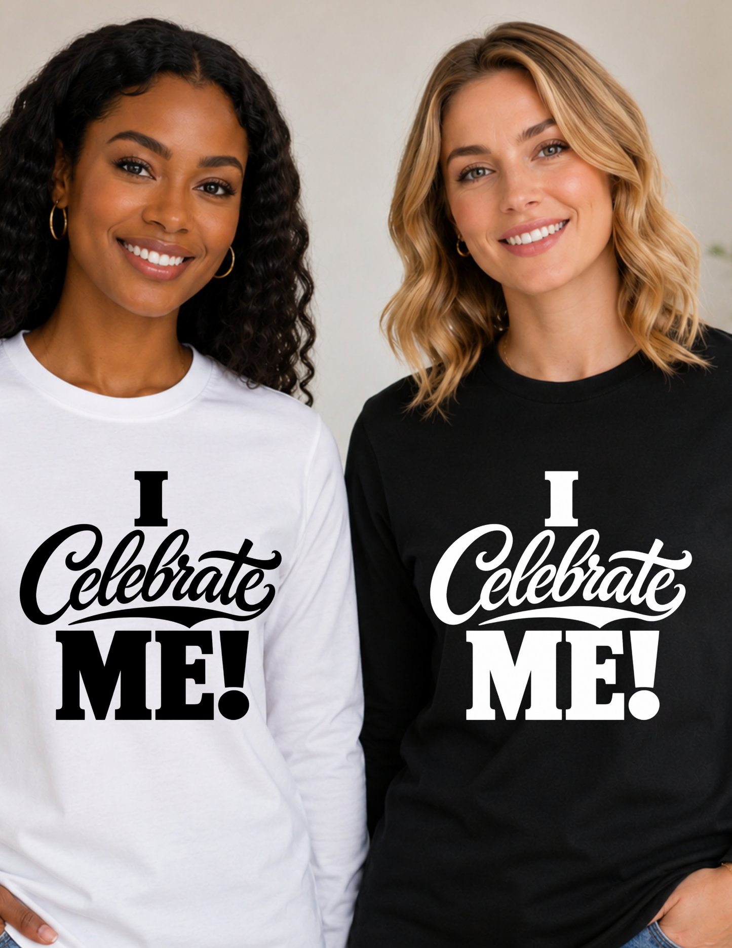 I Celebrate Me Christian T-Shirt | White Print Faith Shirt