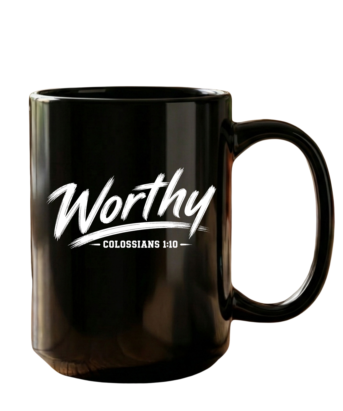 Worthy Colossians 1:10 15 oz Christian Coffee Mug | Black or White