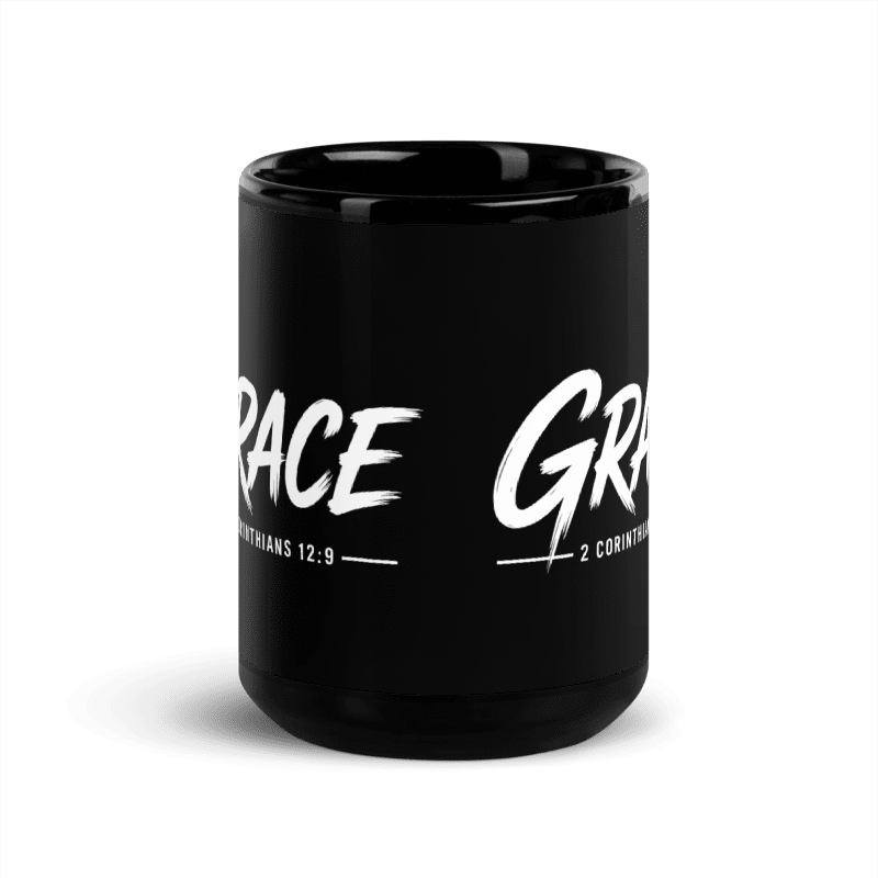 Grace 2 Corinthians 12:9 15 oz Christian Coffee Mug | Black or White