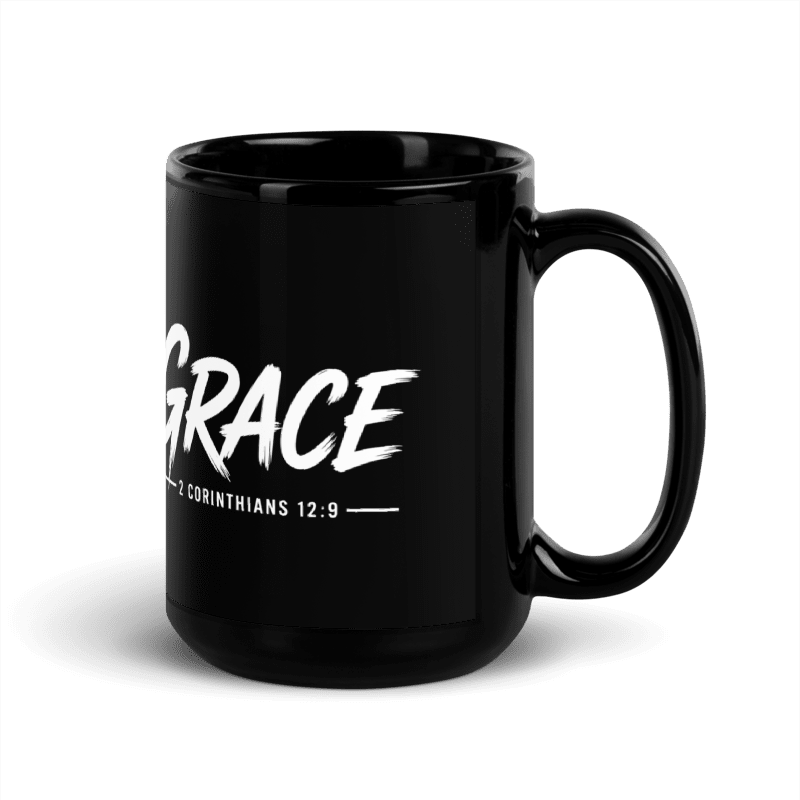 Grace 2 Corinthians 12:9 15 oz Christian Coffee Mug | Black or White