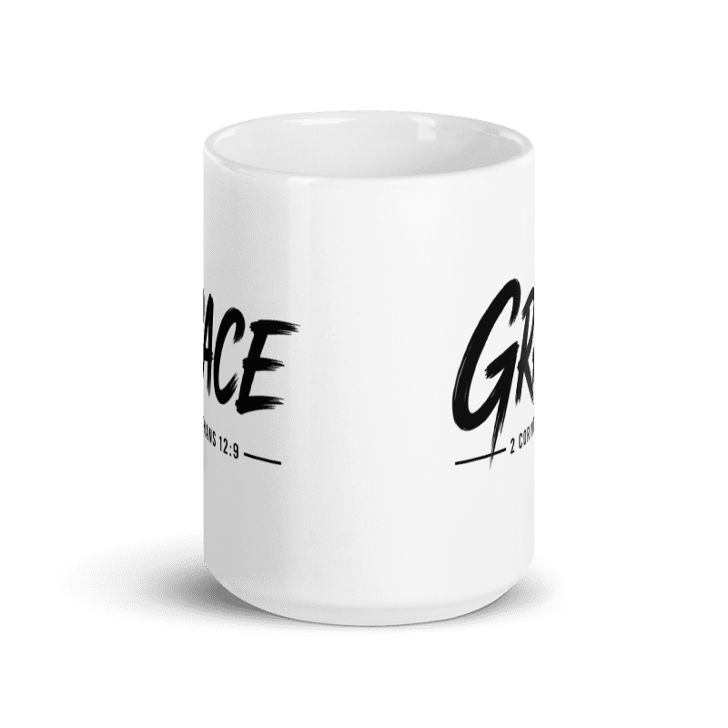 Grace 2 Corinthians 12:9 15 oz Christian Coffee Mug | Black or White