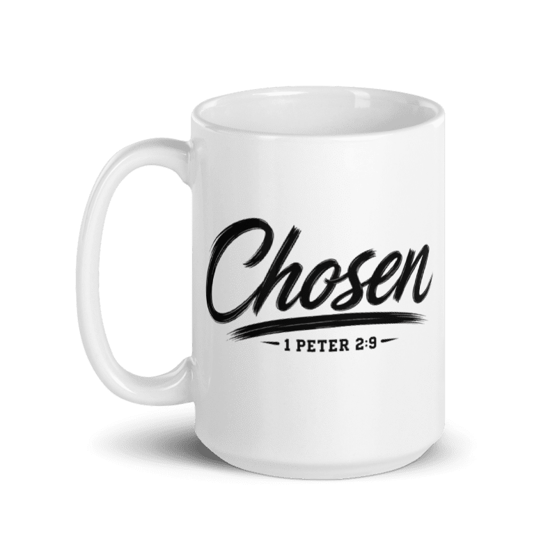 Chosen Christian 15 oz Coffee Mug | Black or White Faith Mug