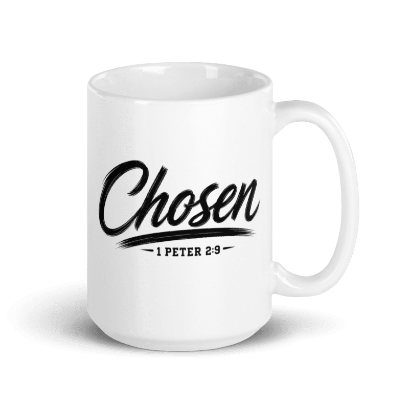 Chosen Christian 15 oz Coffee Mug | Black or White Faith Mug